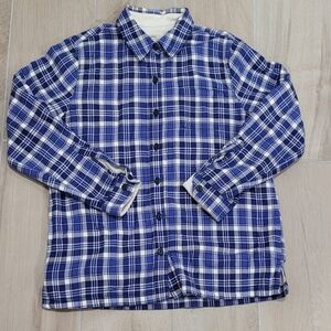 L.L. Bean Fleece-Lined Flannel Shirt Womens Medium Plaid Button Up
